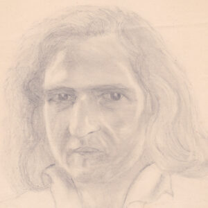 John Tavener - Pencil drawing by Michael Stewart 1978
